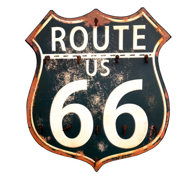 route 66 팻말 - route 66 road number 66 highway 뉴스 사진 이미지