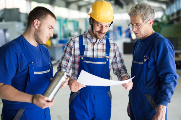 istock Supplier with engineer checking on production in factory 879135602