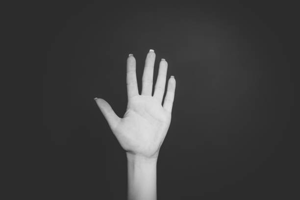 istock Woman hand showing the five fingers isolated 879137550