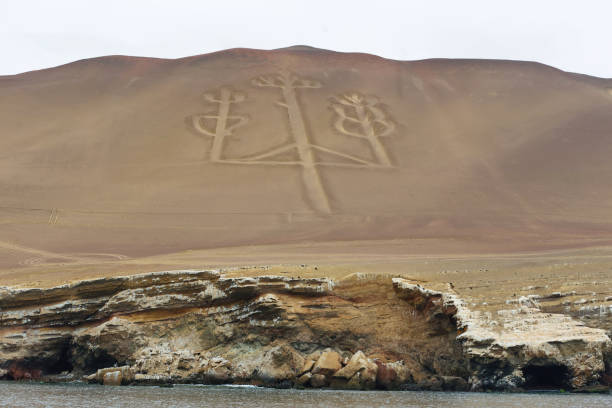 istock Candelabrum figure in Paracas national park, Peru 879148092