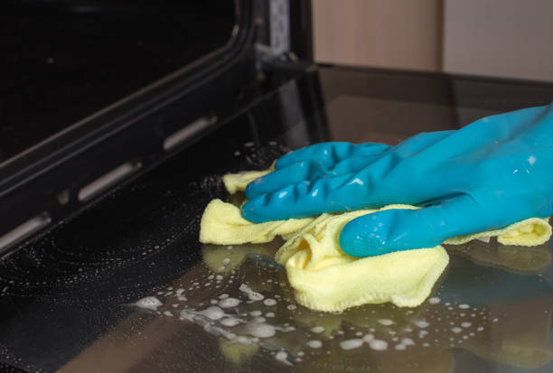 istock Woman washing oven door 879166964