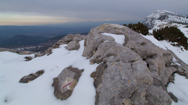 istock the Sainte-Baume massif under the snow at sunset 879177482