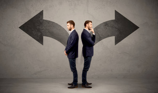 istock Businessman with two choices 879218172