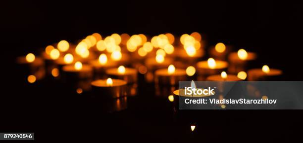 Burning Candles With Shallow Depth Of Field Stock Photo - Download Image Now - Candle, Burning, Candlelight