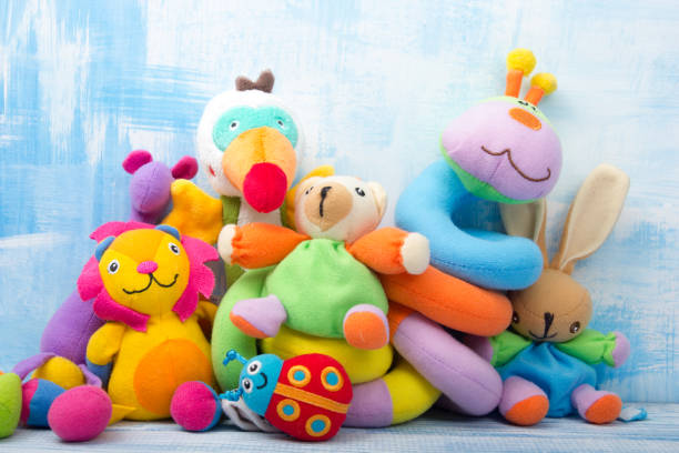 istock Set of colorful Kids toys frame. Copy space for text 879246736