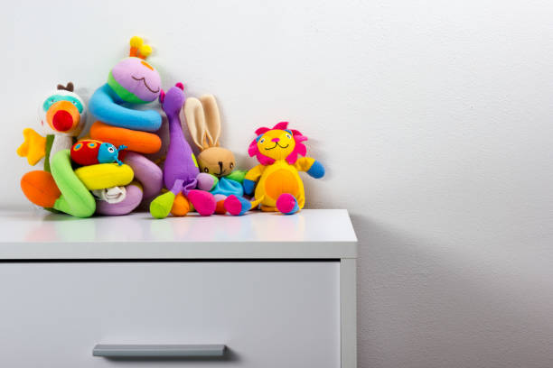 istock Set of colorful Kids toys frame. Copy space for text 879249032