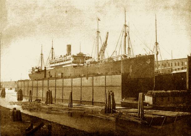 istock Pretoria ship in the floating dock of Blohm and Voss in Hamburg 879258378
