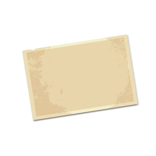 realistic vector blank old yellowed photos isolated on white background for design