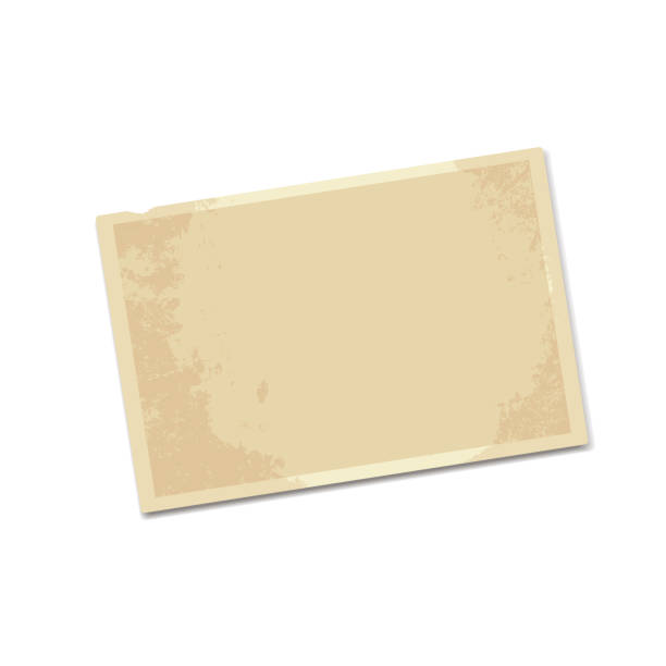 realistic vector blank old yellowed photos isolated on white background for design realistic vector blank old yellowed photos isolated on white background for design playing card photos stock illustrations