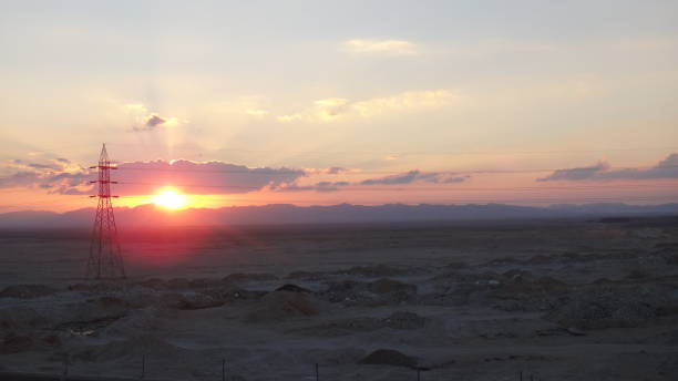 istock Several amazing views of the sunset behind the mountains 879264184