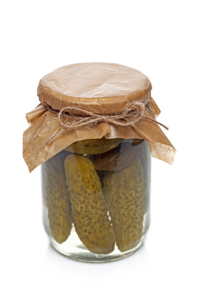 istock Jar of pickled gherkins 879267390