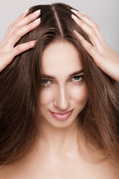 istock woman with long hair. 879267878