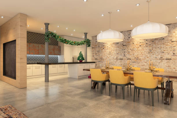 istock Christmas theme decorated apartment interior 879276028