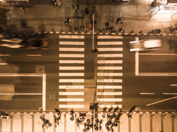 istock night pedestrian crossing aerial 879276772