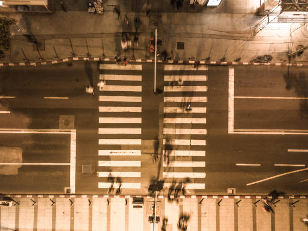 istock night pedestrian crossing aerial 879279000