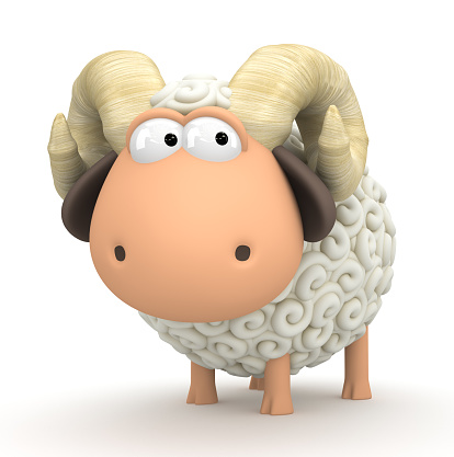 Symbol of 2015. Sheep on white background. Illustration of 2015 year of the sheep.