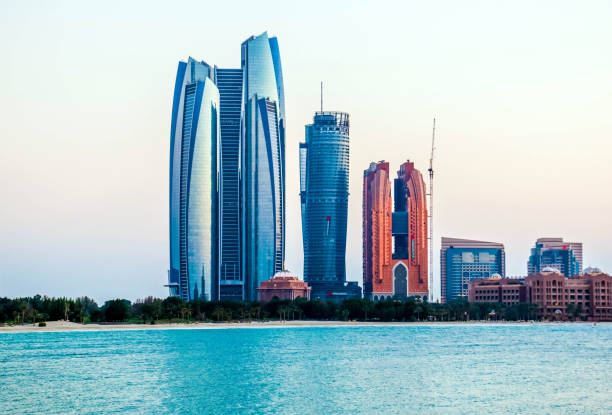 istock Abu Dhabi Skyscrapers and Skyline at Corniche, United Arab Emirates 879283322