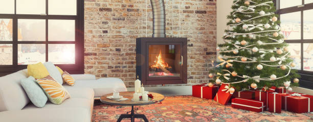 istock Christmas theme decorated apartment interior 879283496