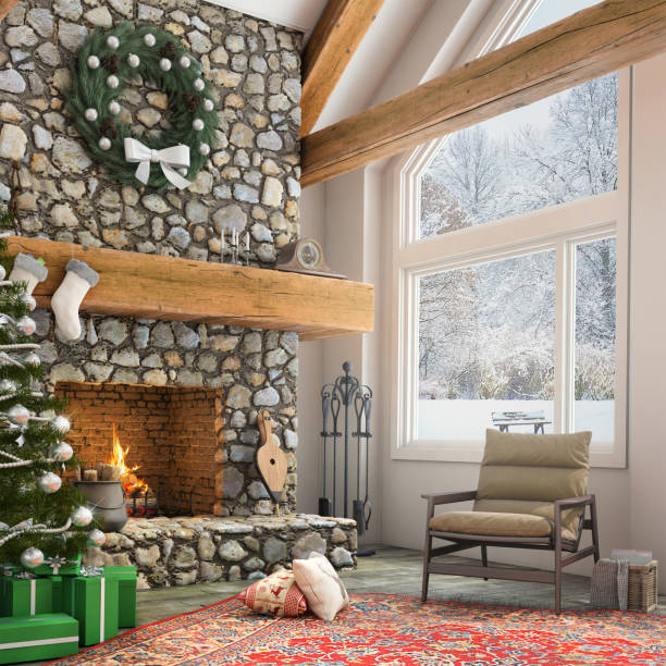 istock Christmas theme decorated apartment interior 879283536