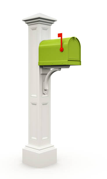 istock Retro green mailbox isolated on white background 3D 879286354