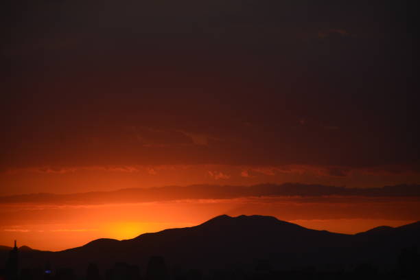 istock Sunset clouds in Santiago, Chile 879287062