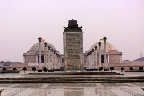 istock Central monument and pillars with the domes in Ambedkar P 879289642
