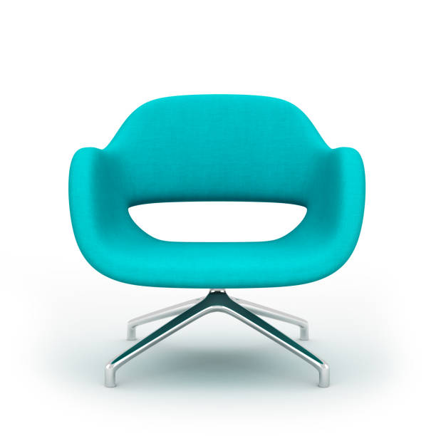 istock Blue modern armchair isolated on white background 3d rendering 879290100