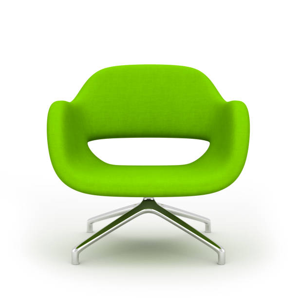 istock Green modern armchair isolated on white background 3d rendering 879290280