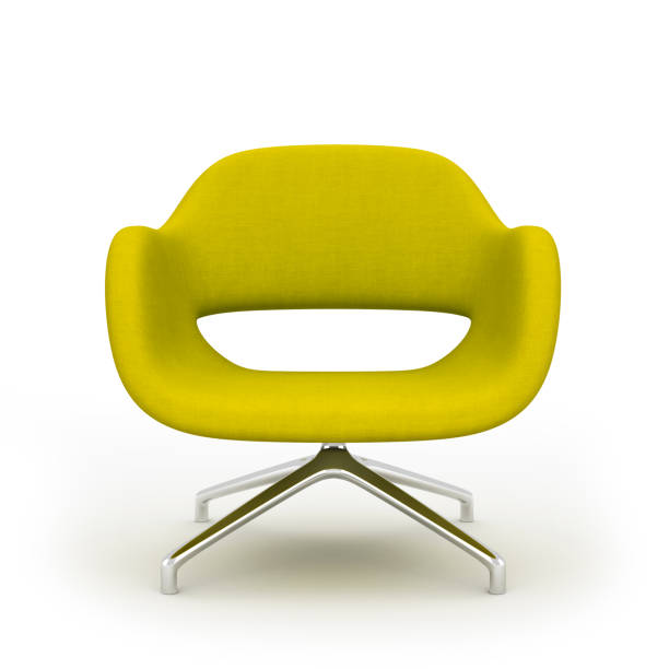 istock Yellow modern armchair isolated on white background 3d rendering 879290792