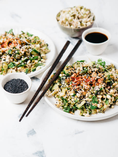 istock Healthy mung bean sprouts salad 879293380
