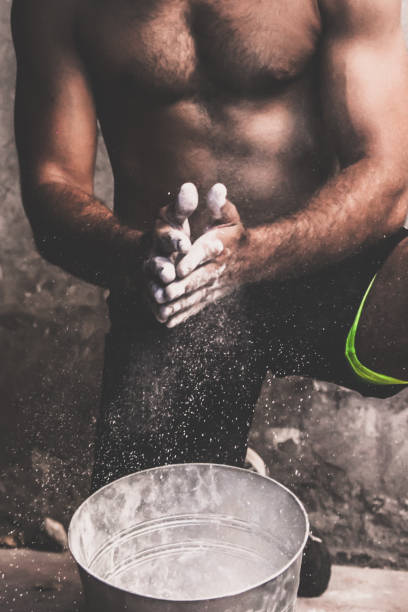 istock athlete with his hands in magnesite powder 879294036