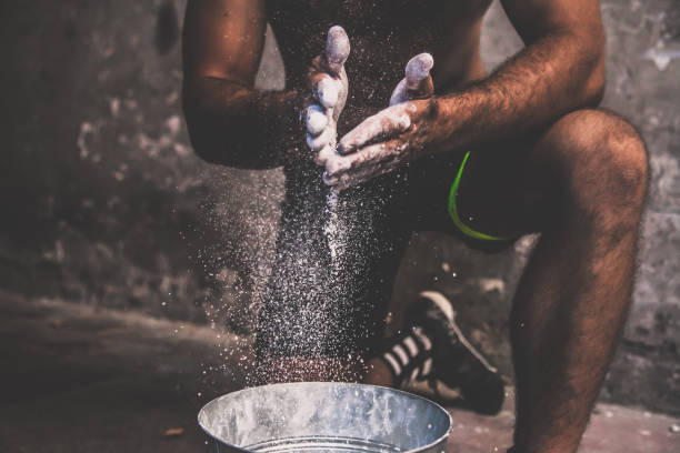 istock athlete with his hands in magnesite powder 879294062