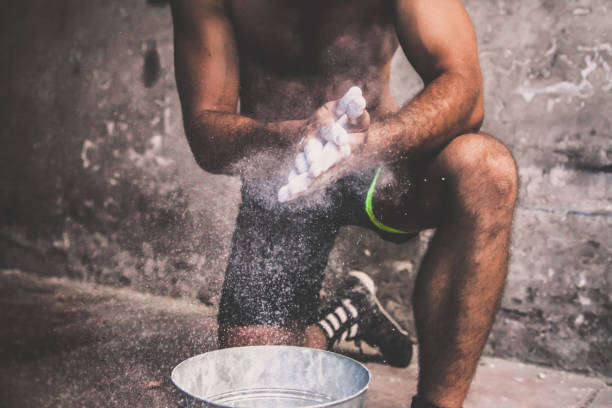 istock athlete with his hands in magnesite powder 879294088