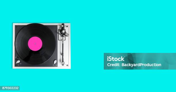 High Quality Vinyl Record Deck And Tone Arm Stock Photo - Download Image Now - 1980-1989, Analog, Audio Equipment