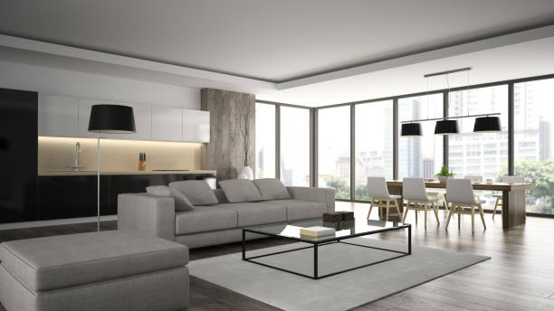 istock Interior of the modern design  loft  angle view 3D rendering 879308804
