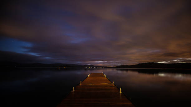 Loch Lomond, Scotland Before dawn at The Cruin restaurant on Loch Lomond lough erne photos stock pictures, royalty-free photos & images