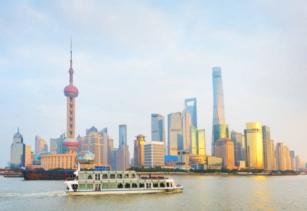 istock Pudong river cruise. Shanghai Downtown 879318560