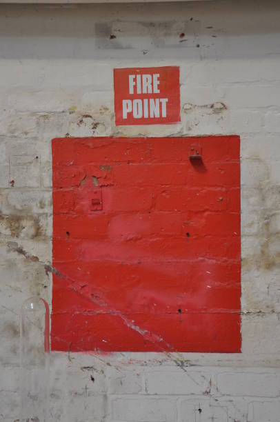 istock Fire point sign in a factory 879321704