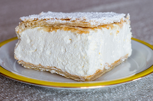 Traditional polish cream pie Napoleonka known also as kremowka.