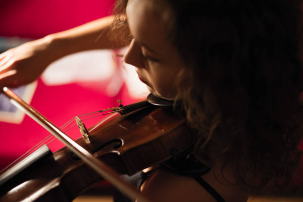 istock Female musician playing violin 879326782