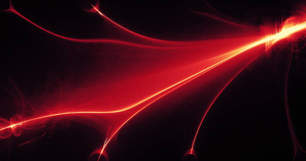 istock Red And Yellow Abstract Lines Curves Particles Background 879348696