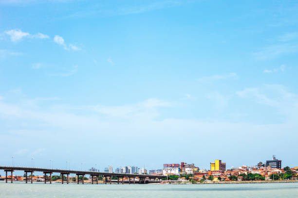Sao Luis, Brazil - February 3, 2013: View over the river to the new part of the city.