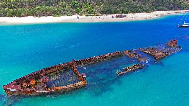 istock Aerial view of Tangalooma Island 879402476