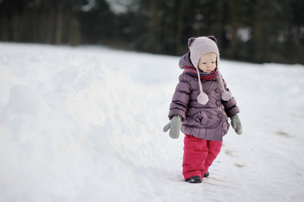 istock Little girl having fun on winter day 879433466