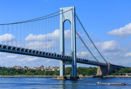 The Verrazano-Narrows Bridge spanning Staten Island and Brooklyn New York