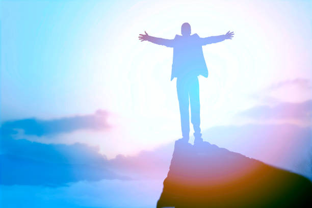 istock Businessman Success on Mountain Peak 879438912