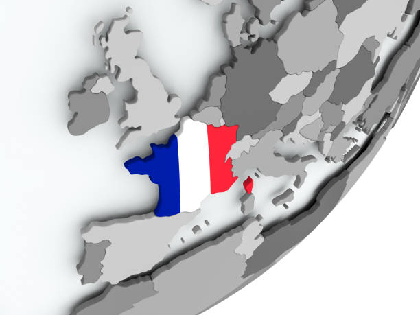 istock Flag of France on map 879451738