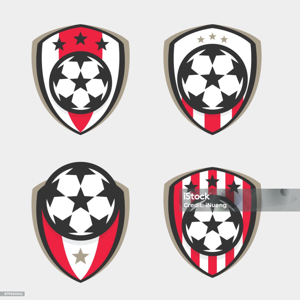 Soccer icon or Football Club Sign Badge Set Soccer stock vector