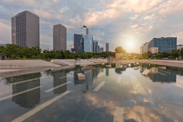 istock Sunrise, Seoul Yeouido Hangang Park 879454898