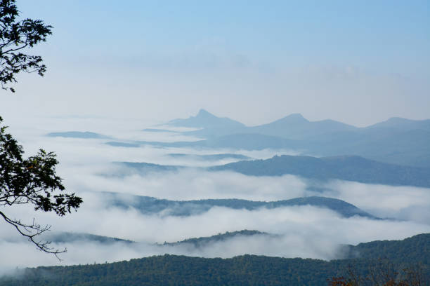 istock Beautiful foggy mountain view. 879456996